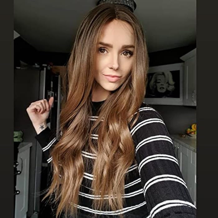 DILLARDS Tantako Long Brown Ombre Wig Wavy Synthetic Women's Wig With Wigs Cap (Brown Ombre #192) - Image 1